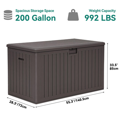 YITAHOME 200 Gallon Double-Wall Deck Box with Divider & Side Handles, Outdoor Large Storage for Patio Furniture Cushions, Garden Pool Accessories, Water Resistant & Lockable