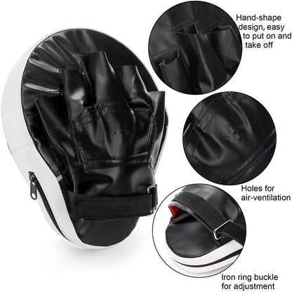 WUWEOT 2-in-1 Punching Mitts Kick Pack Set, Boxing Mitts Focus Pads and Taewondo Kick Pad, Adjustable Soft Shield Durable Training Pads Set for Boxing, Kickboxing, Karate, Muay Thai, MMA Training