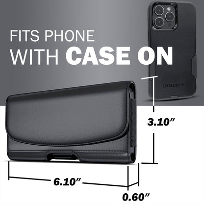 Meilib Cell Phone Case for Samsung Galaxy S26 S25 S24 S23 S22 S21 5G, Premium Holster with Belt Clip for Men, ID Card Magnetic Pouch, Black