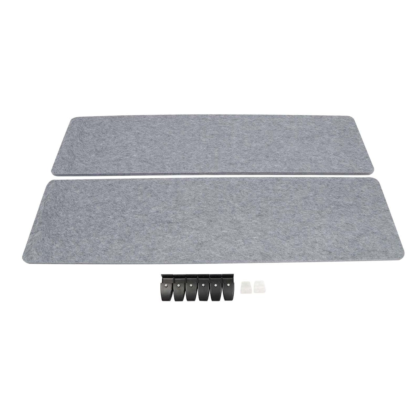 ReFocus Raw Clamp-On Acoustic Desk Divider Mounted Privacy Panel Set – Reduce Noise & Visual Distractions for Office, Study (Castle Gray, 2× Panels (60"×16"))
