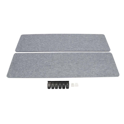 ReFocus Raw Clamp-On Acoustic Desk Divider Mounted Privacy Panel Set – Reduce Noise & Visual Distractions for Office, Study (Castle Gray, 2× Panels (60"×16"))