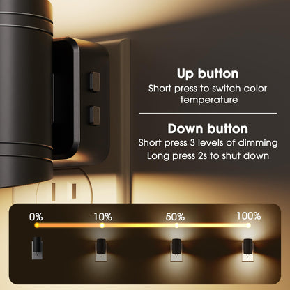 Briignite Night Lights Plug into Wall, Modern LED Night Light Plug in, Dusk to Dawn Sensor, Soft White 3000K, 0-100LM Adjustable Brightness, Dimmable NightLight for Hallway, Bedroom, Stairway, 2 Pack
