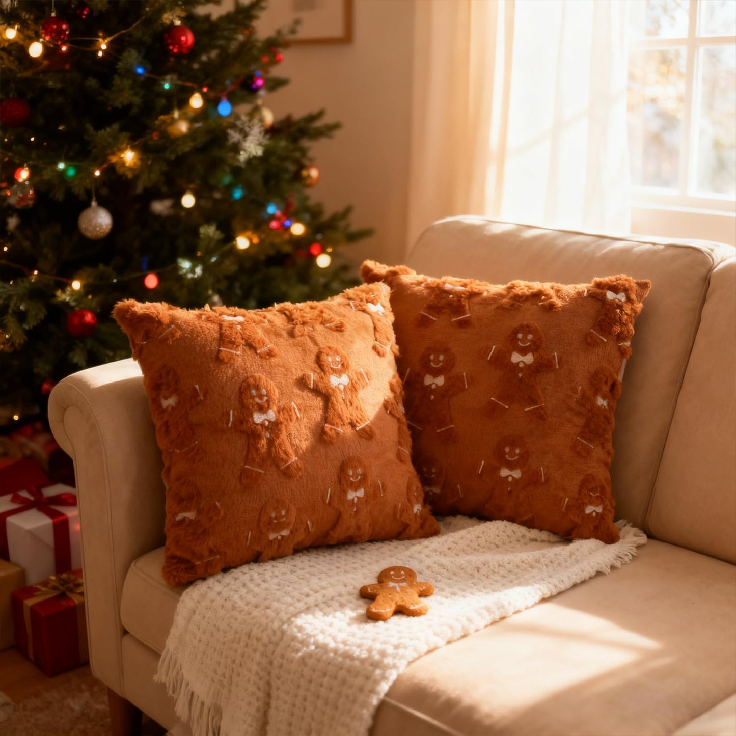 Deposhion Christmas Throw Pillow Covers 18x18 Set of 2
