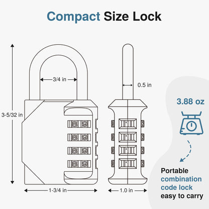 Puroma Combination Lock 4 Digit Waterproof Locker Locks Secure Outdoor Padlock for Gym Lockers, Toolboxes, Gates, Fences, Storage, Sports Locker, Cabinets (Basic Pink Rose)