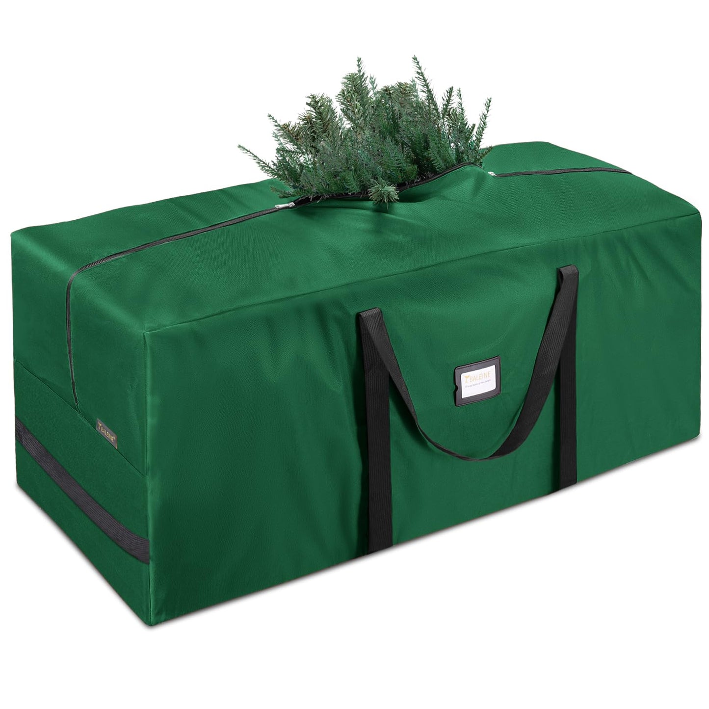 BALEINE 7.5 ft Christmas Tree Storage Bag, Heavy Duty 900D Oxford Fabric with Reinforced Handles and Dual Zippers Wide Opening, Extra Large Storage Container (Green)