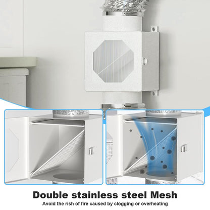 Upgraded Metal Dryer Duct Lint Trap Indoor Dryer Vent Kit - 4 Inch Dryer Vent Hose With 2 Hose Clamps 2 Stainless Steel Mesh Aluminum Foil Tape Cleaning Brush For Electric Dryers
