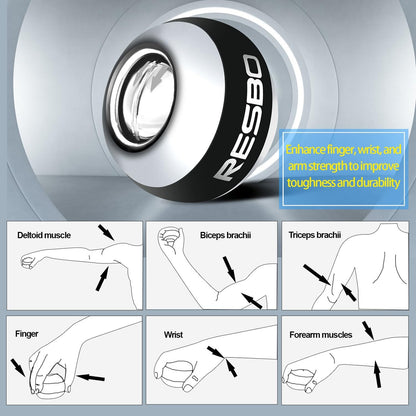 Resbo All Metal Gyro Ball, Auto Start Wrist Ball Hand Strengthener Wrist Exerciser