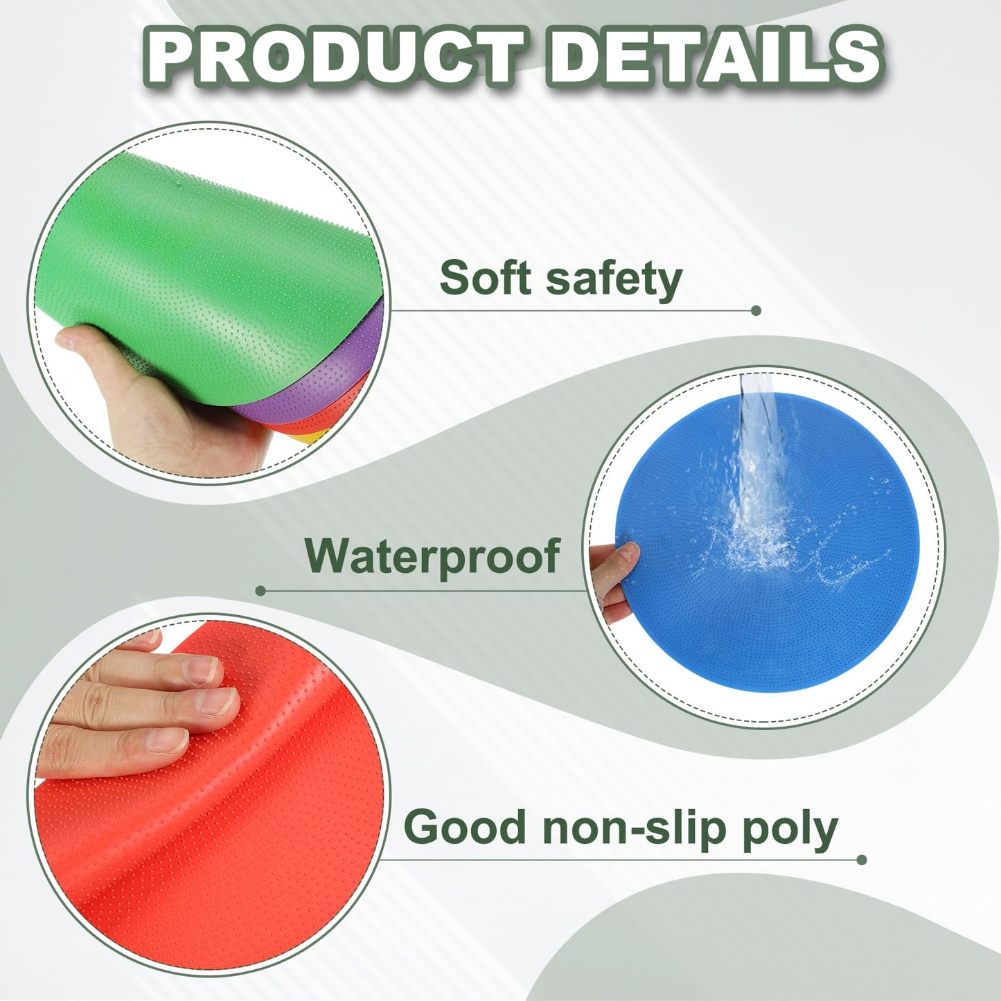 YELARXI Spot Markers for Agility Dot, Non-Slip Poly Spots Floor Dots Flat Field Soccer Training Equipment 9 in & 18 Pcs & Red/Green/Purple -Fitting for (Gym/Sports/Training/PE Games/Dance)