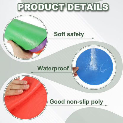 YELARXI Spot Markers for Agility Dot, Non-Slip Poly Spots Floor Dots Flat Field Soccer Training Equipment 9 in & 18 Pcs & Red/Green/Purple -Fitting for (Gym/Sports/Training/PE Games/Dance)
