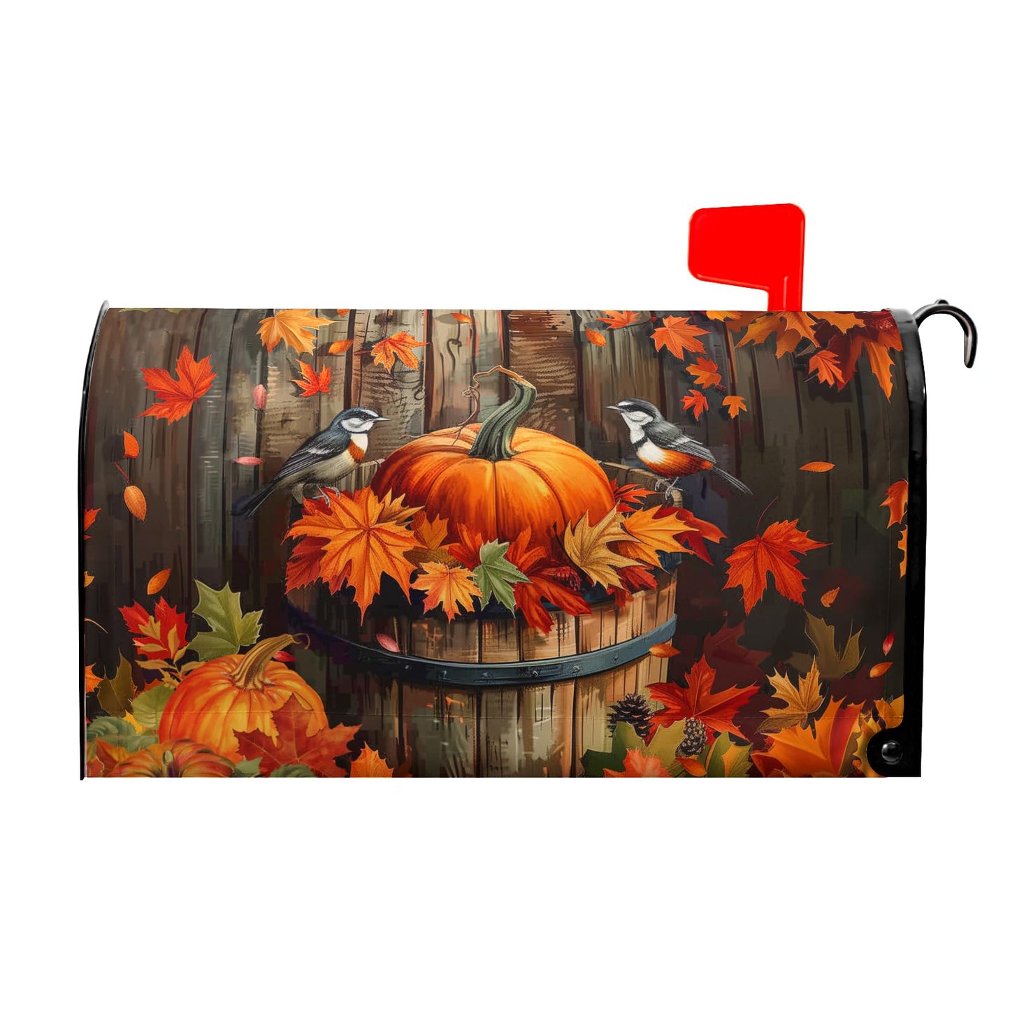 Autumn Thanksgiving Pumpkin Magnetic Mailbox Covers Fall Maple Leaf Mail Box Cover Decoration Fall Autumn Large 25.5"x21" Mailbox Wrap Decor for Home Garden Yard Outside Decor
