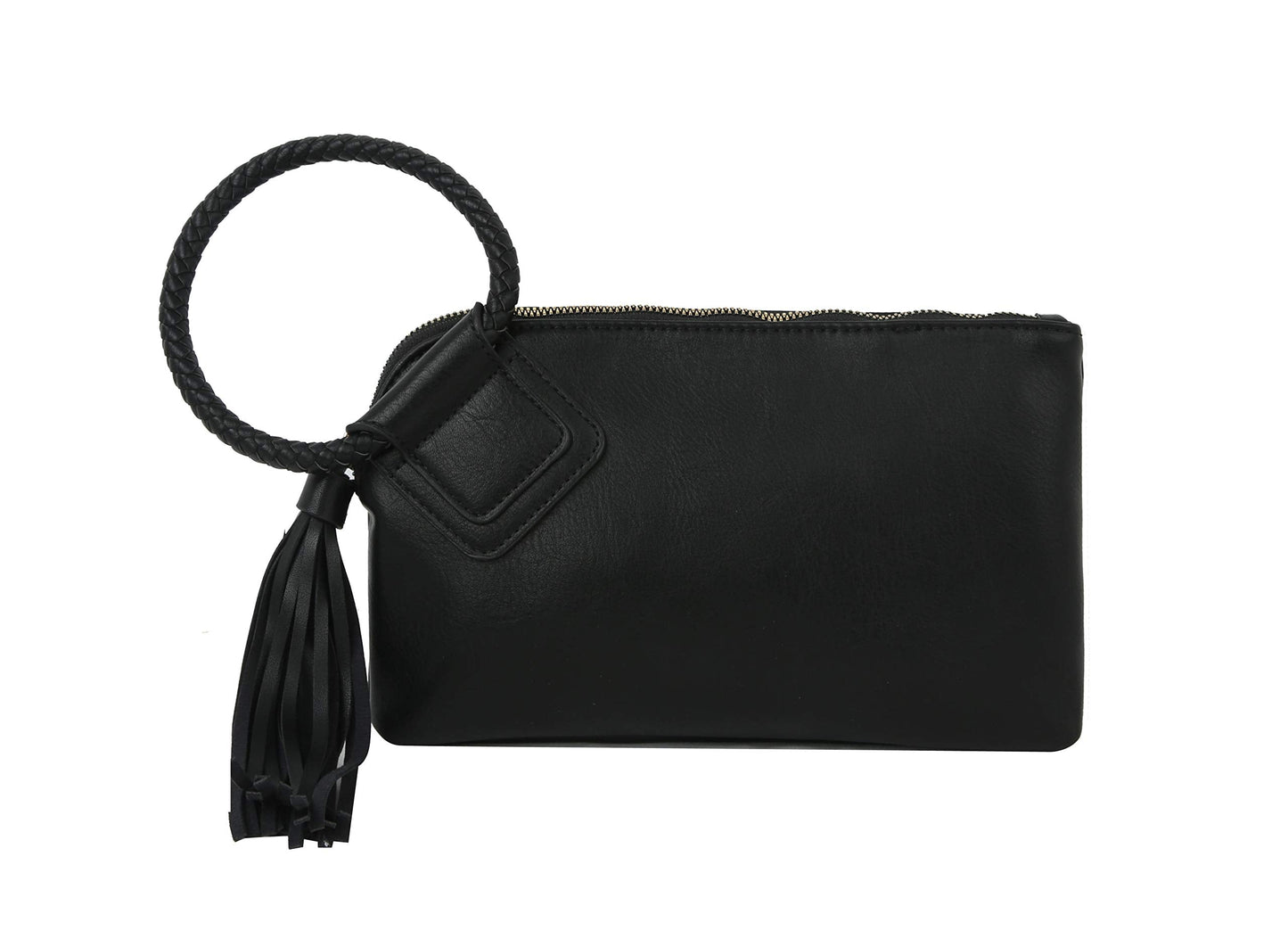 Womens Clutch Purse Wristlet Wallet Evening w/Hand Strap Casual Formal Vegan Leather - Metro Muse (Black)