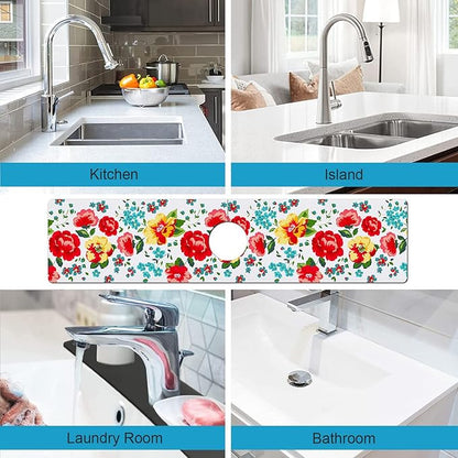 Kitchen Sink Splash Guard Faucet Mat Super Absorbent Fast Drying Mat Sink