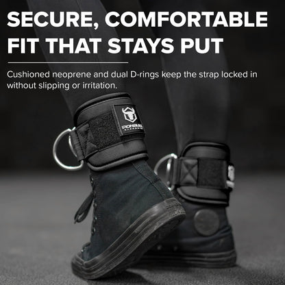 Women's Ankle Strap for Cable Machines & Resistance Bands: Gym & Home Workout Cuff Attachment for Leg Extensions, Kickbacks, Hip Abductors - Booty Exercises (Black, Single)