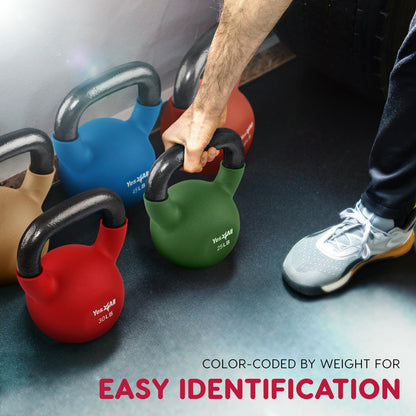 Yes4All Neoprene Coated & Kettlebell Sets - Hand Weights for Home Gym & Dumbbell Weight Set training 45 LB - Pair