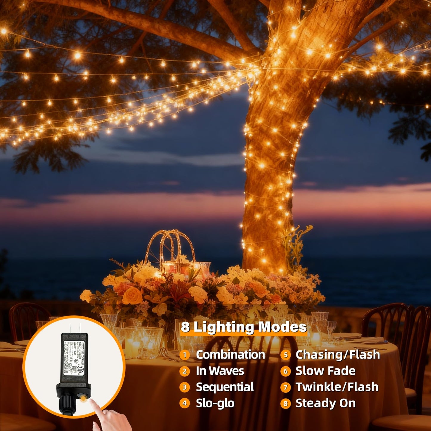 AHAWILL Warm White Christmas Lights Outdoor,83FT 250LED String Lights with 8 Modes,Christmas Tree Lights Indoor Plug in,Waterproof Twinkle Fairy Lights for Party,Classroom,Home Decor