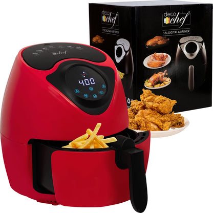 Deco Chef 5.8QT (19.3 Cup) Digital Electric Air Fryer with Accessories and Cookbook- Air Frying, Roasting, Baking, Crisping, and Reheating for Healthier and Faster Cooking (Black)