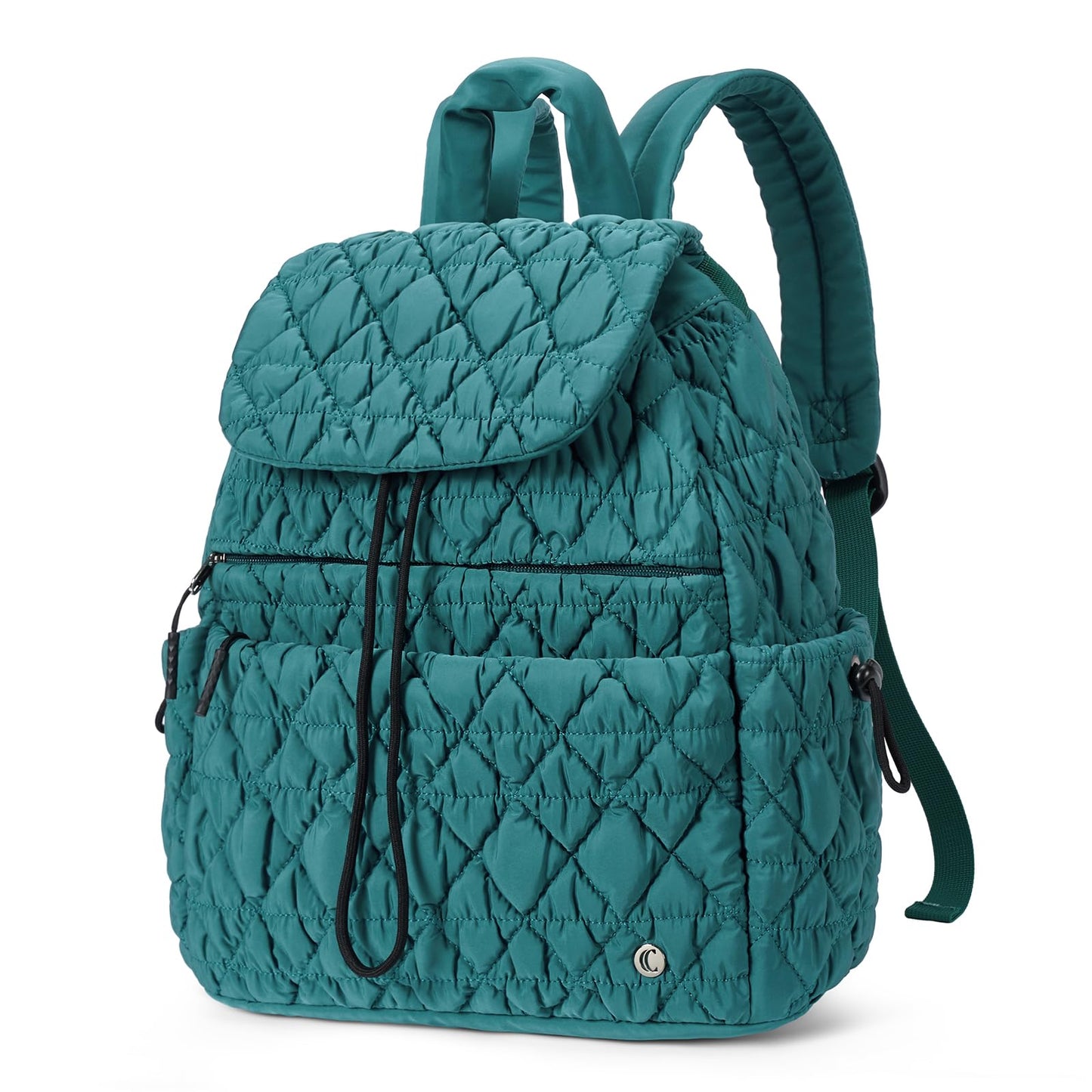 CLUCI Puffy Quilted Backpack for Women, Casual Lightweight Daypack for Women Travel Green