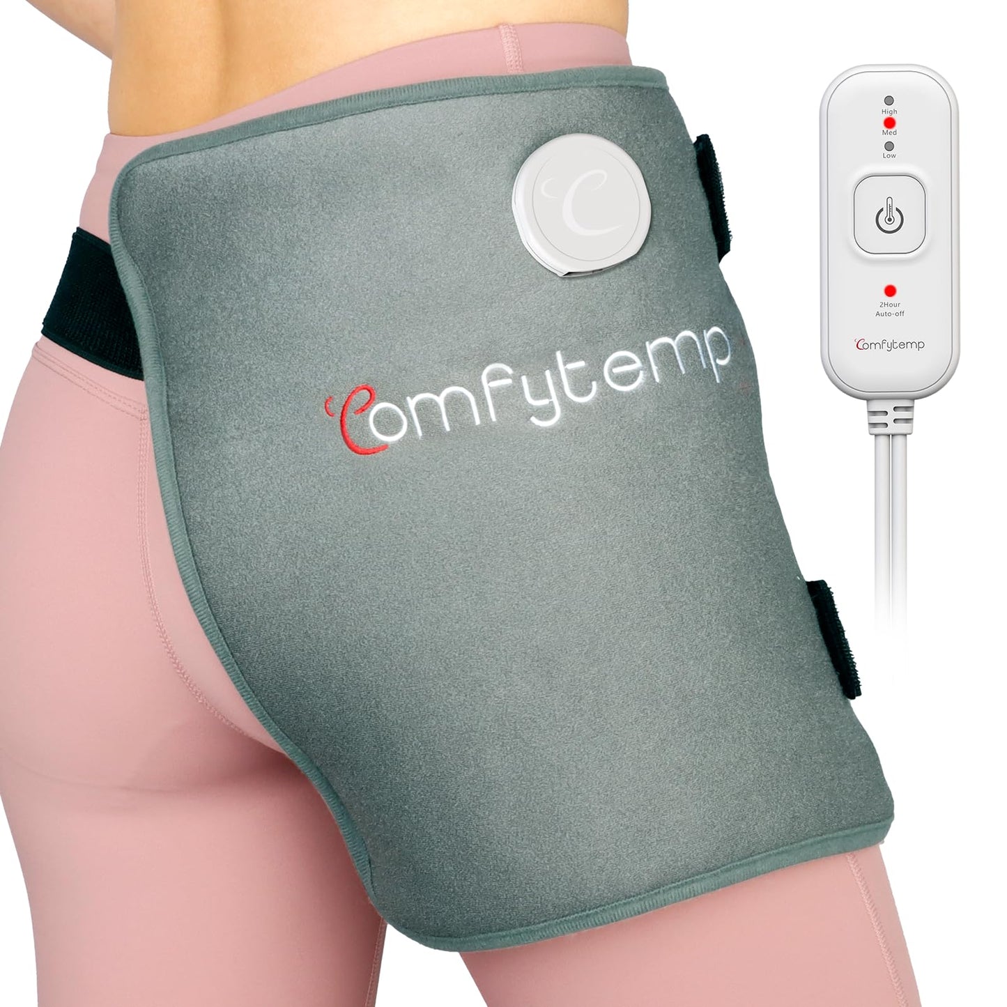 Comfytemp Hip Heating Pad for Hip Sciatica Pain Relief Brace, Birthday Christmas Gift for Mom Women Wife Men Dad, FSA Eligible Lower Back Thigh Buttock Electric HSA Heat Pad Hot Physical Therapy(L/XL)