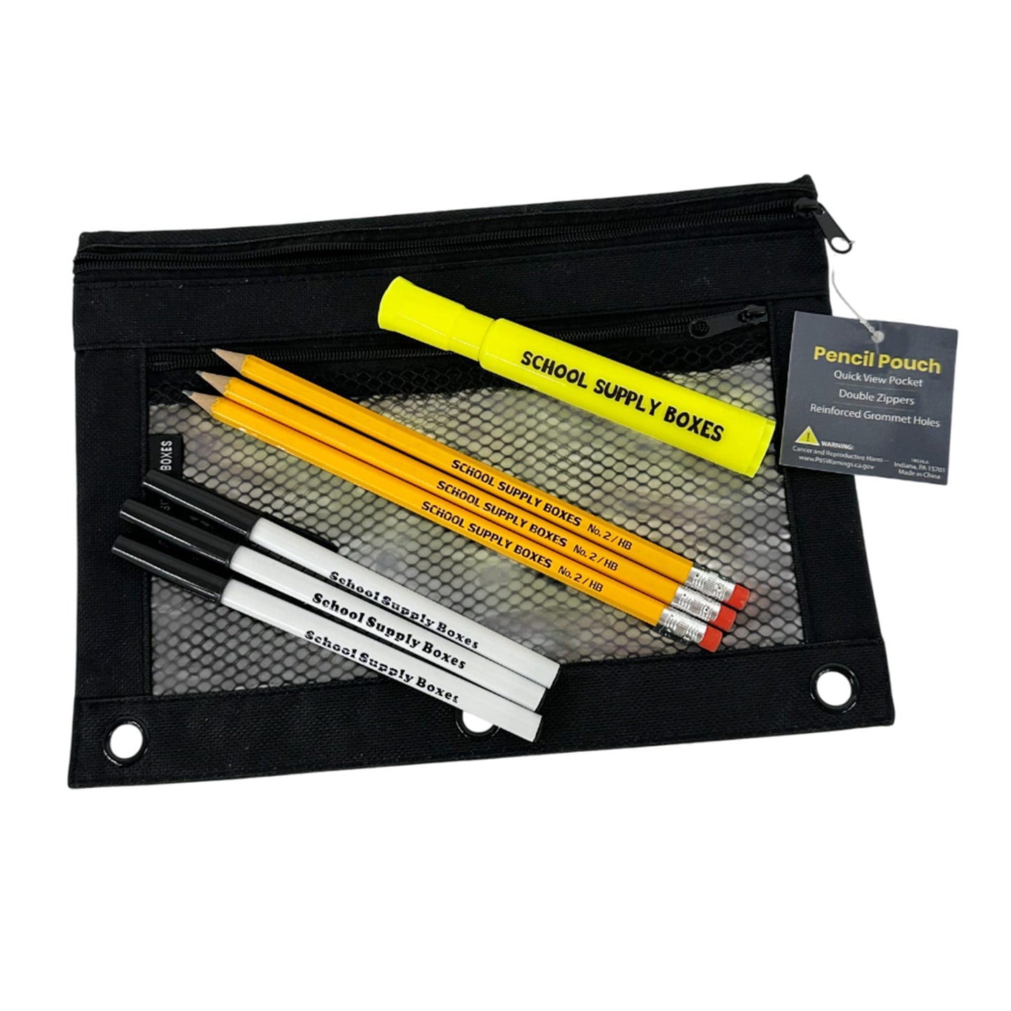 School Supply Boxes | Budget Saver Bundle (1 Box) | Back to School Essentials Kit for Students & Teachers | Includes Spiral Notebook, Crayons, Pens, Pencils, Glue & More
