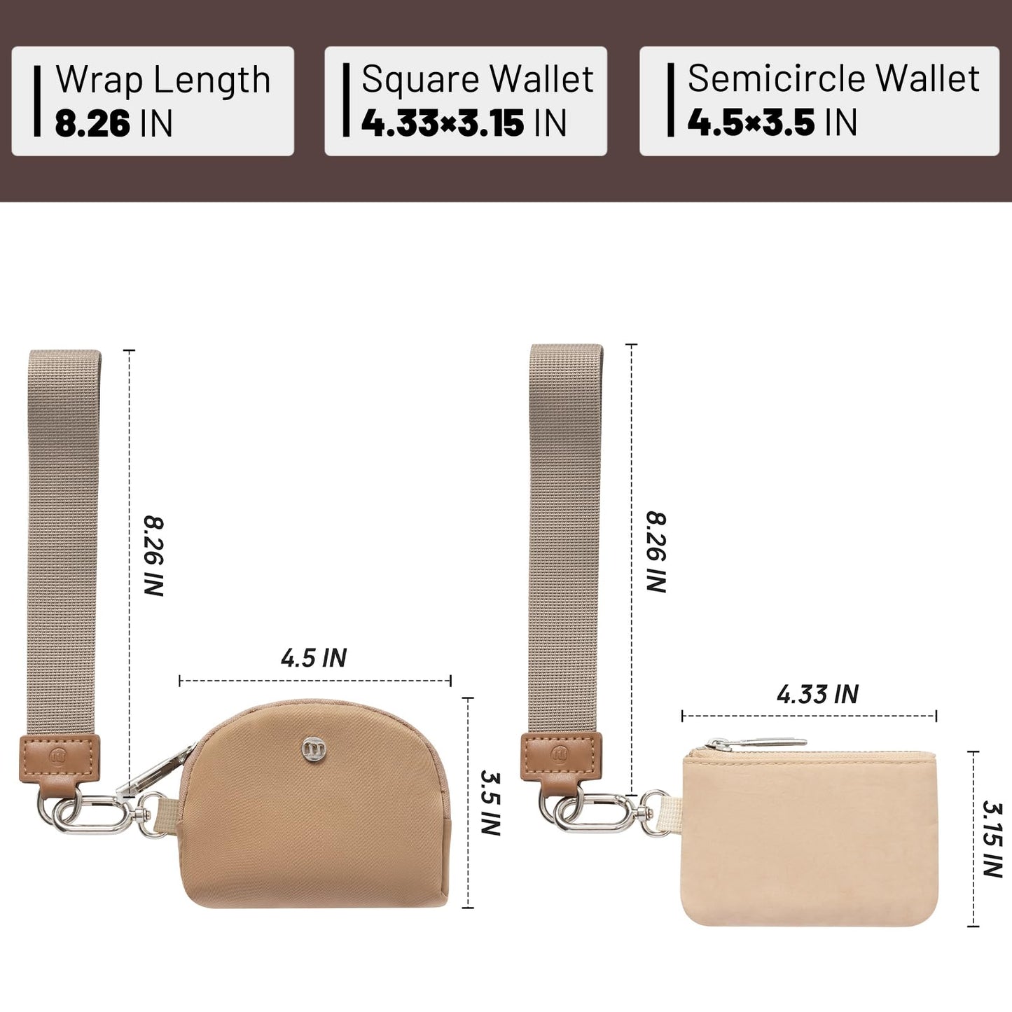 Keychain Wallet Mini Zip Around Wristlet Wallets for Women Detachable Dual Pouch Wristlet Portable Coin Purse Small Wallets