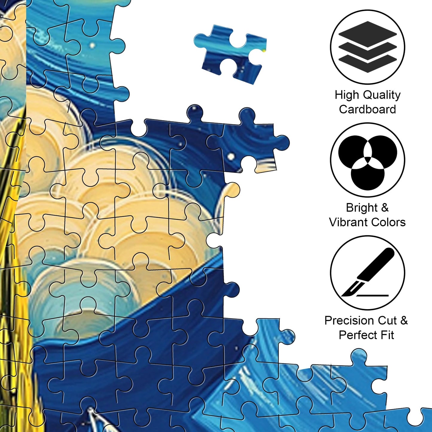 1000 Piece Van Gogh-Inspired Starry Night Jigsaw Puzzle for Adults