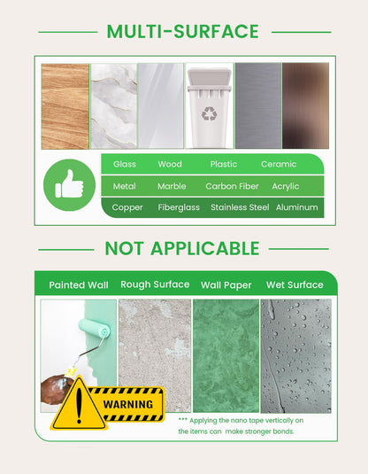 PAGFAER Double Sided Tape Heavy Duty, 16.4 FT Double Sided Mounting Tape, Clear & Tough Two Sided Nano Tape, Removable Picture Hanging Strips for Wall, Poster, Carpet, Balloon Home Outdoor