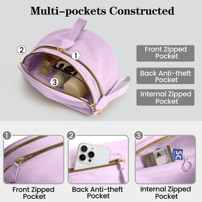 Nylon Crossbody Bags Bum Bag for Women Large Sling Bag Purse with Adjustable Strap（Black）