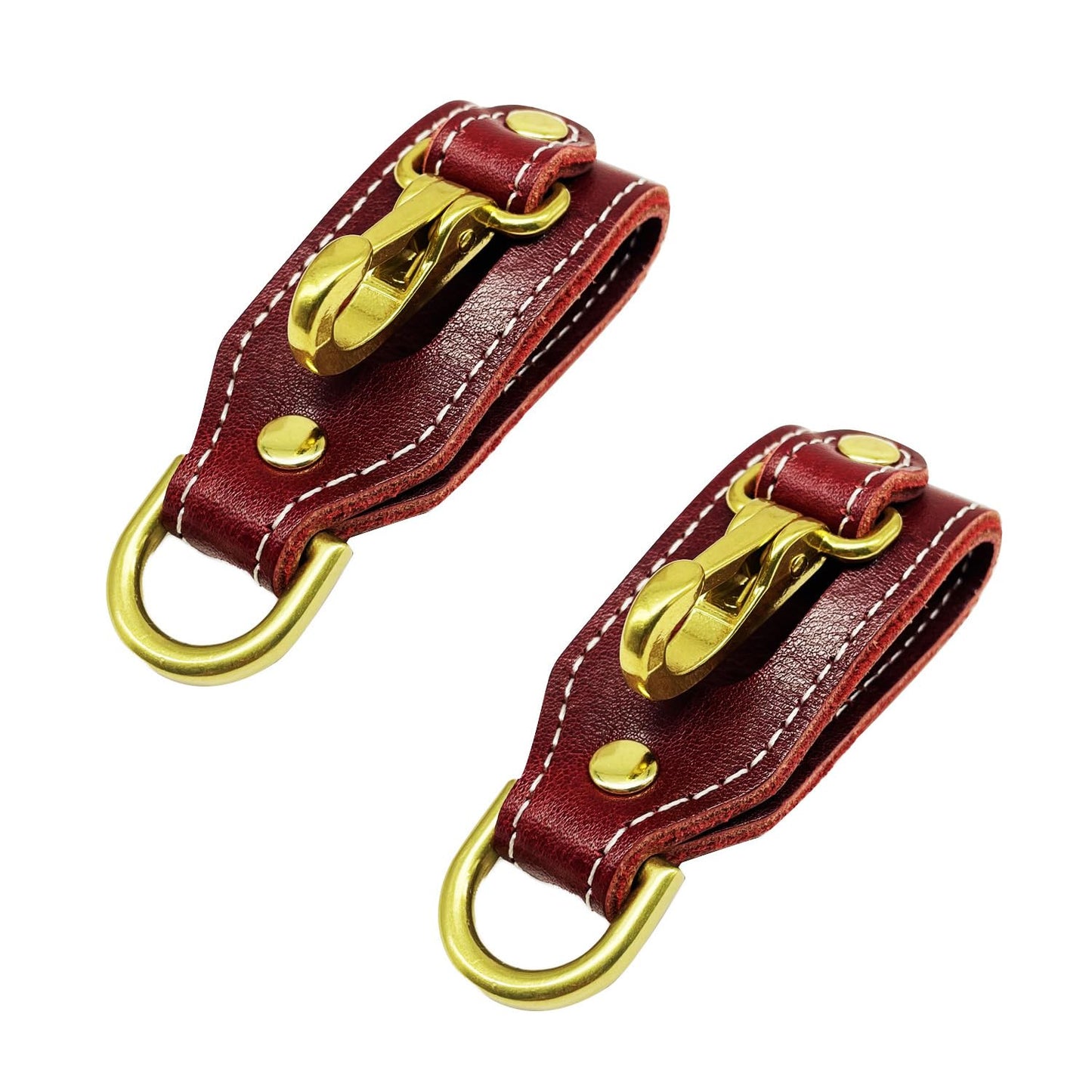 Zyuzles 2PCS Leather Keychain for Men Leather Belt Key Holder Accessories Handmade Coffee Key Holder
