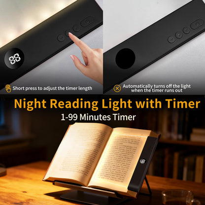 Led Book Light and Night Light 2 in 1 - Book Light Page, 3 Color Temperatures & Stepless Dimming, USB Rechargeable Reading Light with Timer for Night Reading, Book Lovers Gifts