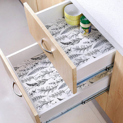 Quttisay Shelf Liner for Kitchen Cabinets,Non Adhesive Cabinet Liner,Non-Slip Drawer Liner,Waterproof Shelf Liner Easy to Clean Strong Grip Liner for Cabinets,Drawers,Cupboard，(Floral 12 in x 10FT)