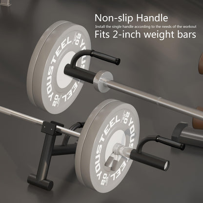 Tamisom Heavy Duty Landmine Handle Attachment Set T Bar Row Viking Press Attachment for Barbell Workouts Weightlifting Landmine Handle Fits 2-Inch Olympic Barbell Strengthen Back and Core Muscles
