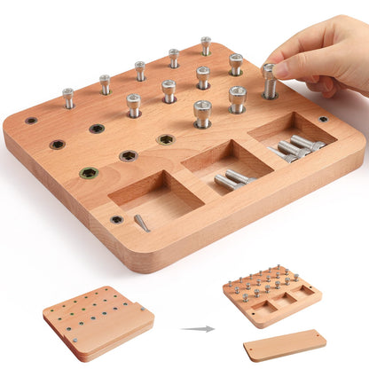 Wooden Peg board for Occupational Therapy with 3 Sizes of Pegs and Holes, Wood Pegboard for Finger Dexterity, Hands Therapy Peg Board to Improve Finger Motor Skills and Hand-Eye Coordination, 18 Holes