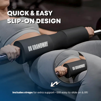 Advanced Squat Pad - Barbell Pad for Hip Thrusts, Squats & Lunges - Neck & Shoulder Squat Bar Pad Cushion Support Foam for Extra ComfortPremium Squat Pad (Black)