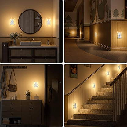 WOBANE Night Light Motion Sensor,Rechargeable LED Lights with Remote,18 Colors Dimmable RGB Night Lamp,Battery Power Touch LED Lighting for Kids,Stairs,Bedroom,Hallway,Gifts,1PCS