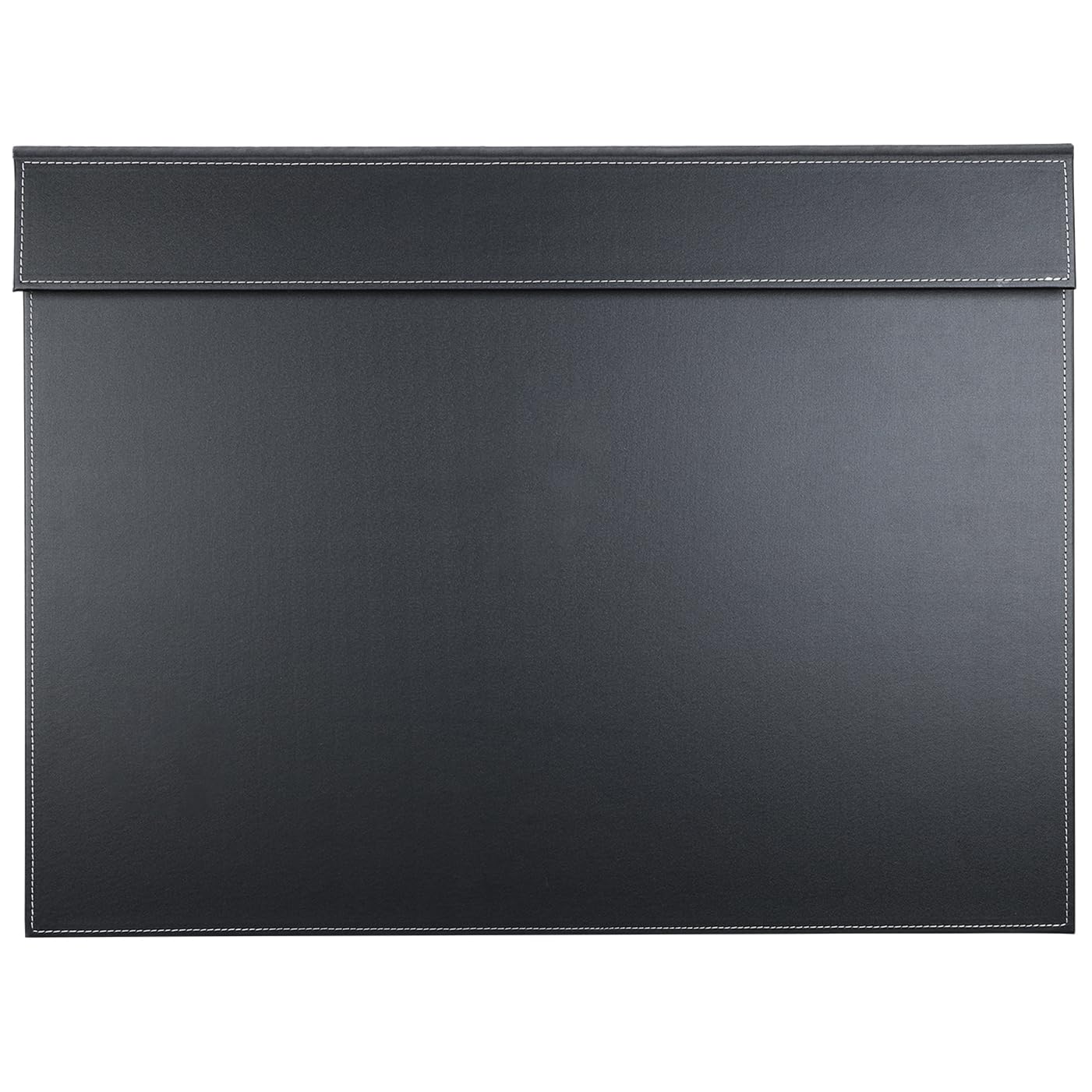 KINGFOM Ultra-Smooth PU Leather Desk Pad & Mat Office Desk Drawing & Writing Board A3/ A4 File Paper Clip Table Protector Mat on Top Large 24''x18'' (Black)