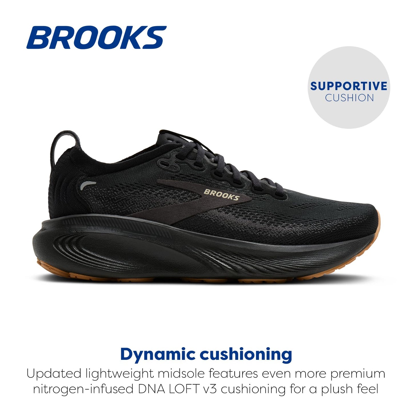 Brooks Women’s Adrenaline GTS 25 Supportive Running & Walking Shoe - Black/Biscuit - 5 Medium