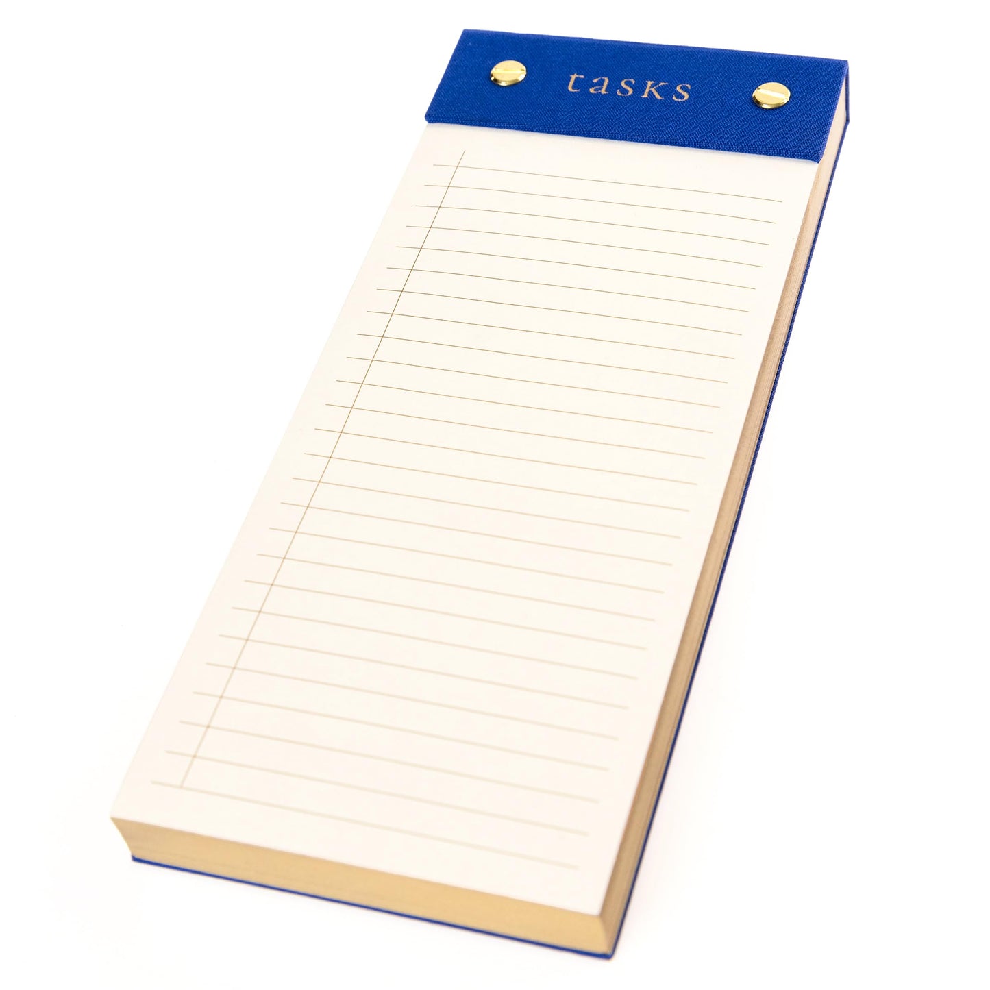Graphique Post-Bound List Pad Luxe Collection, Perforated Sheets To-Do Notepad, Hardcover Binding, Gold Foil Embossing, 100 Pages, 4” x 9.75”, Colbalt Blue