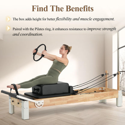 PAETA Pilates Box for Reformer, Pilates Reformer Accessories with Pilates Ring, for Core Training, Balance & Flexibility – Studio & Home Pilates Equipment