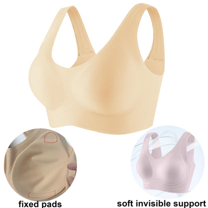 PRETTYWELL Womens Pullover Seamless Bra Comfortable Wireless Bras for Women Non Removable Padded Full Coverage Soft Supportive Everyday Bra