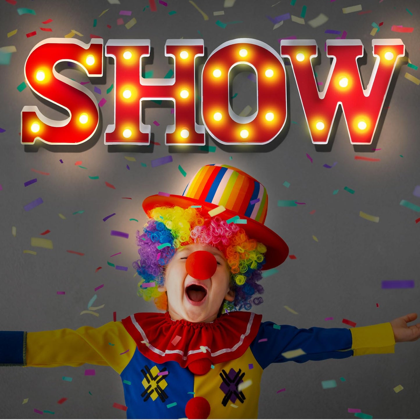 Aurelema Show 6.3" Light up Letters Sign Party Decorations Battery Powered Marquee Lighted Sign LED Alphabet Letter Lights for Night Party Tabletop Decor Supplies