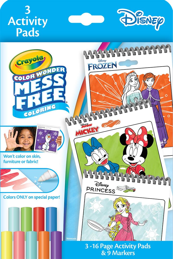 Crayola Disney Color Wonder Bundle (3 Pack), Essential Easter Basket Stuffer, Toddler Mess Free Activity Pads & Markers, Disney Coloring Toys, Easter Gift, 3+