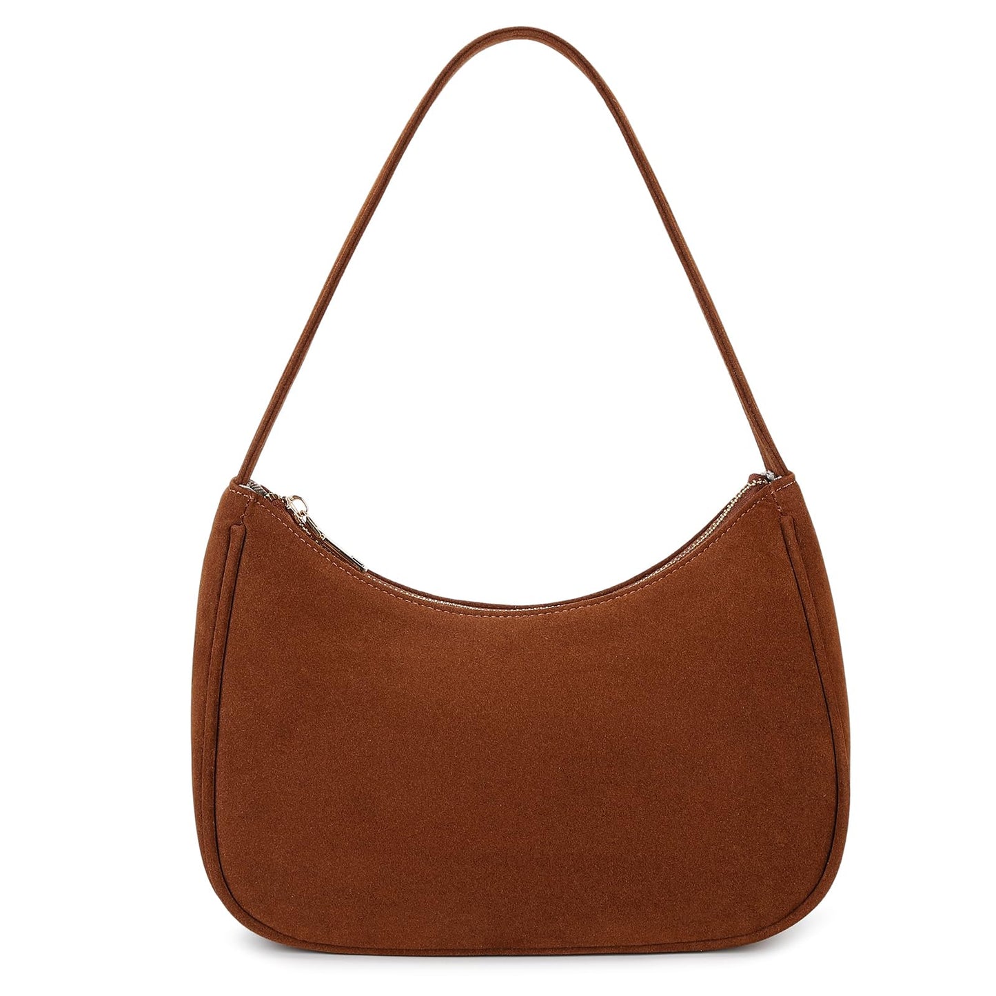 CYHTWSDJ Shoulder Bags for Women, Cute Hobo Tote Handbag Mini Clutch Purse with Zipper Closure (Suede-brown)