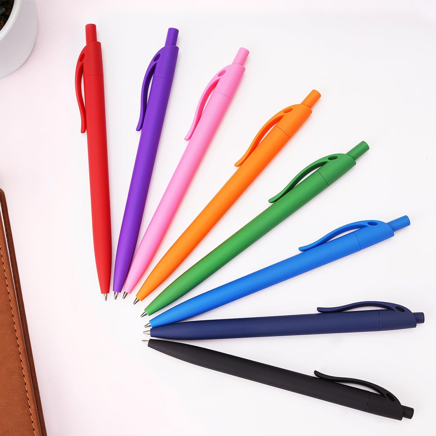 XWLDOLMI Ballpoint Pens, Soft Rubber Erasable Pens for Journaling & Bible Study, Smooth Writing Pens Bulk, Teacher Christmas Gifts, Kids Gifts,Black Pens, 16 pens in a mixed pack (8 colors * 2)