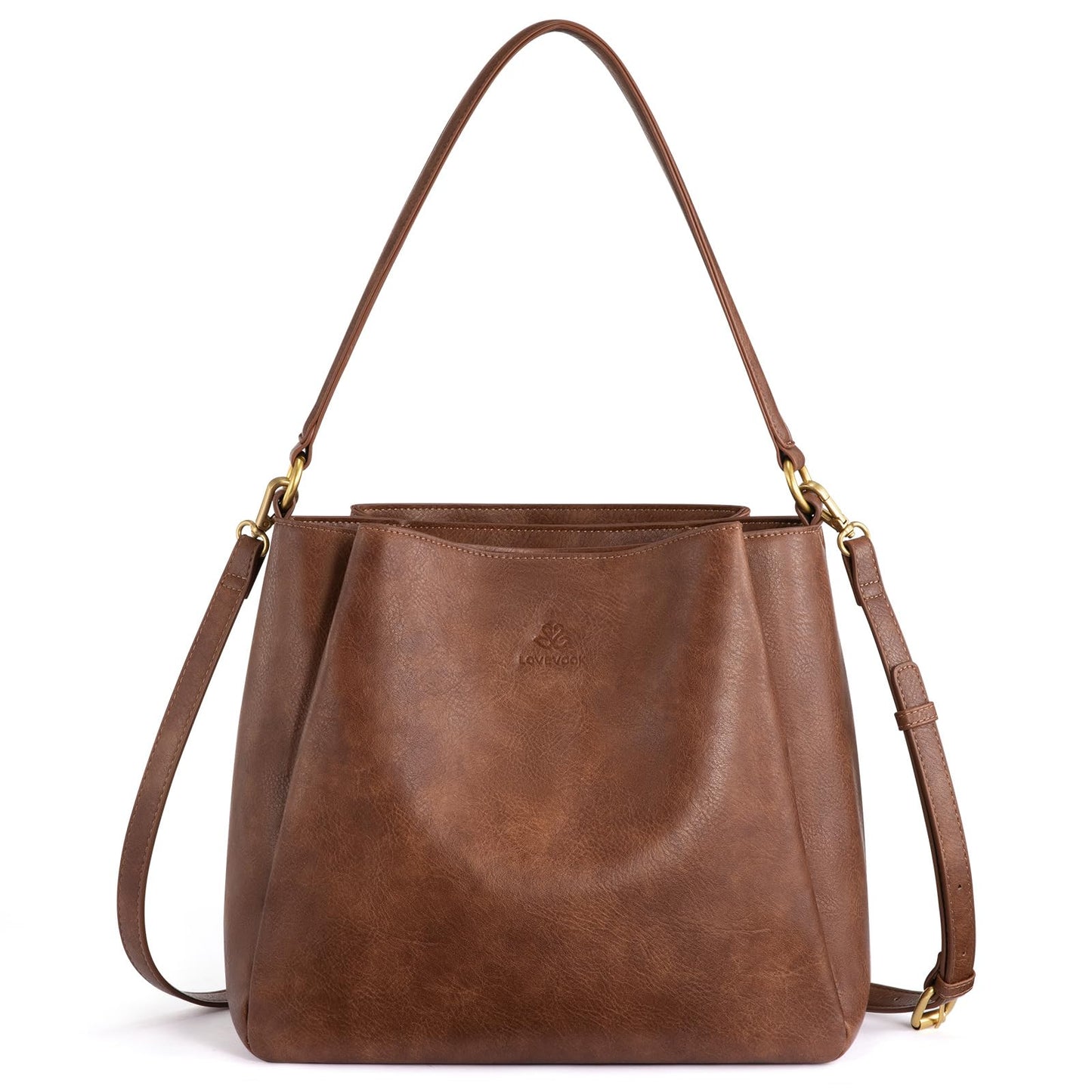 LOVEVOOK Hobo Crossbody Bag for Women with Three Large Compartments, Waterproof Shoulder Handbags Purse for work shopping travel