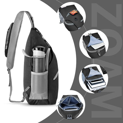 ZOMAKE Sling Bag 8L - Lightweight Crossbody Backpacks Waterproof Backpack for Travel Outdoor Sport Men Women