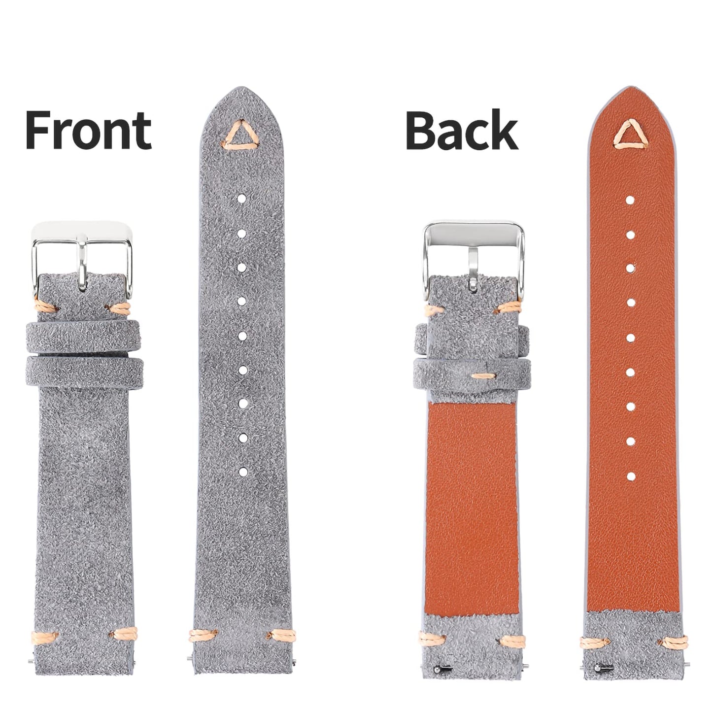 WOUKUP Quick Release Suede Leather Watch Bands Vintage Watchband for Men Watch Strap 18mm 19mm 20mm 21mm 22mm 24mm