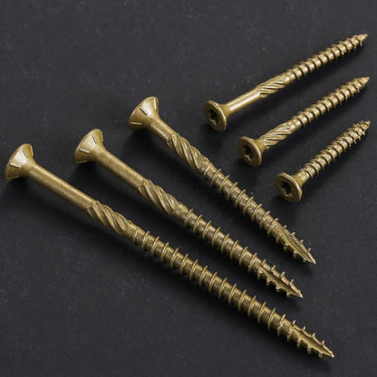 Wensilon #8 * 1" Deck Screws, (560pcs) 2 lbs.Exterior Wood Screws, Rust Resistant epoxy Coated, Bronze, T20 Star Bit