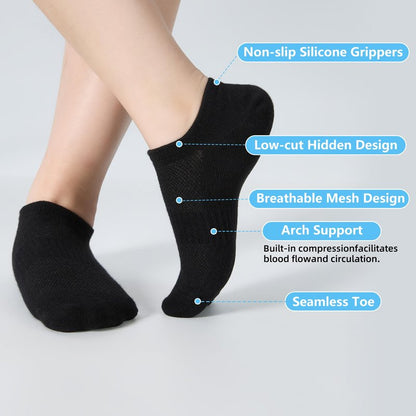 ATBITER No Show Socks Womens Non Slip, 6/12 Pairs Thin Low Cut Invisible Liner Ankle Socks