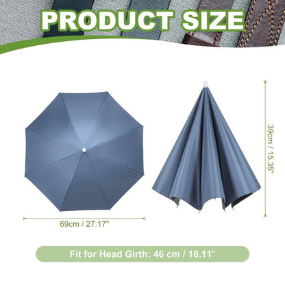 YELARXI Umbrella Hat, Fishing Hat Hands Free Waterproof Adjustable Sun Rain Cap Hat with Elastic Band Fit for Women Men Fishing Camping Gardening Beach Sunshade Outdoor(Mist Blue)