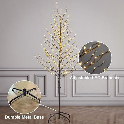 LIGHTSHARE 6FT 240L LED Star Light Tree, for Home Festival Party Christmas, Indoor and Outdoor Use, Warm White